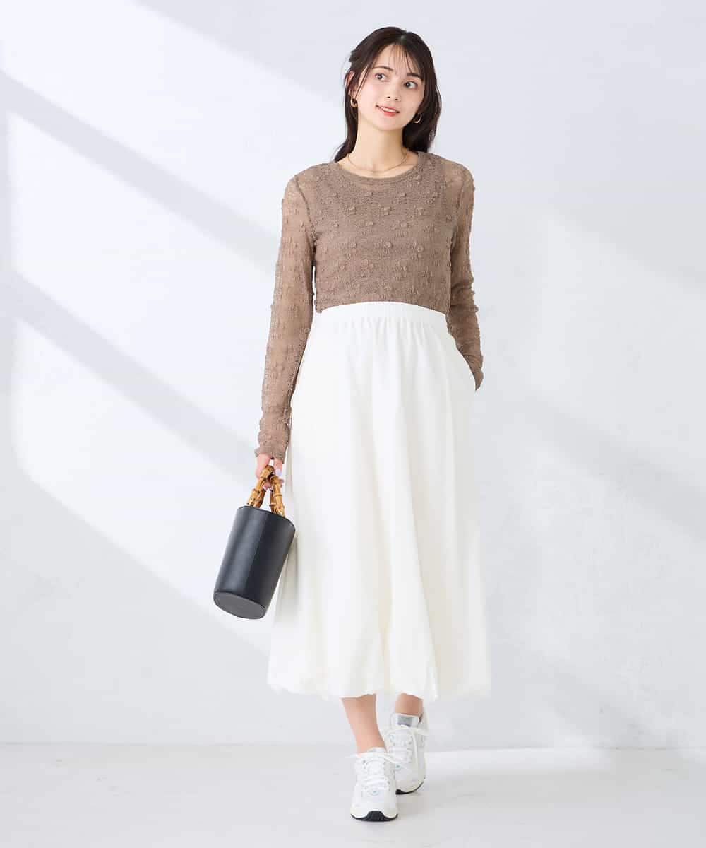 K2HFD21059 a.v.v(アー・ヴェ・ヴェ) バルーンスカート ホワイト