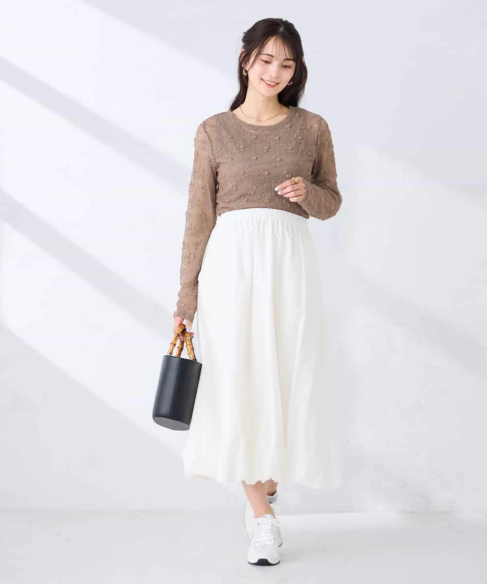 K2HFD21059 a.v.v(アー・ヴェ・ヴェ) バルーンスカート ホワイト