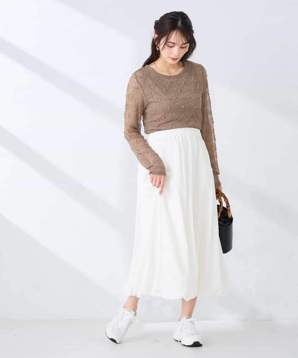 K2HFD21059 a.v.v(アー・ヴェ・ヴェ) バルーンスカート ホワイト