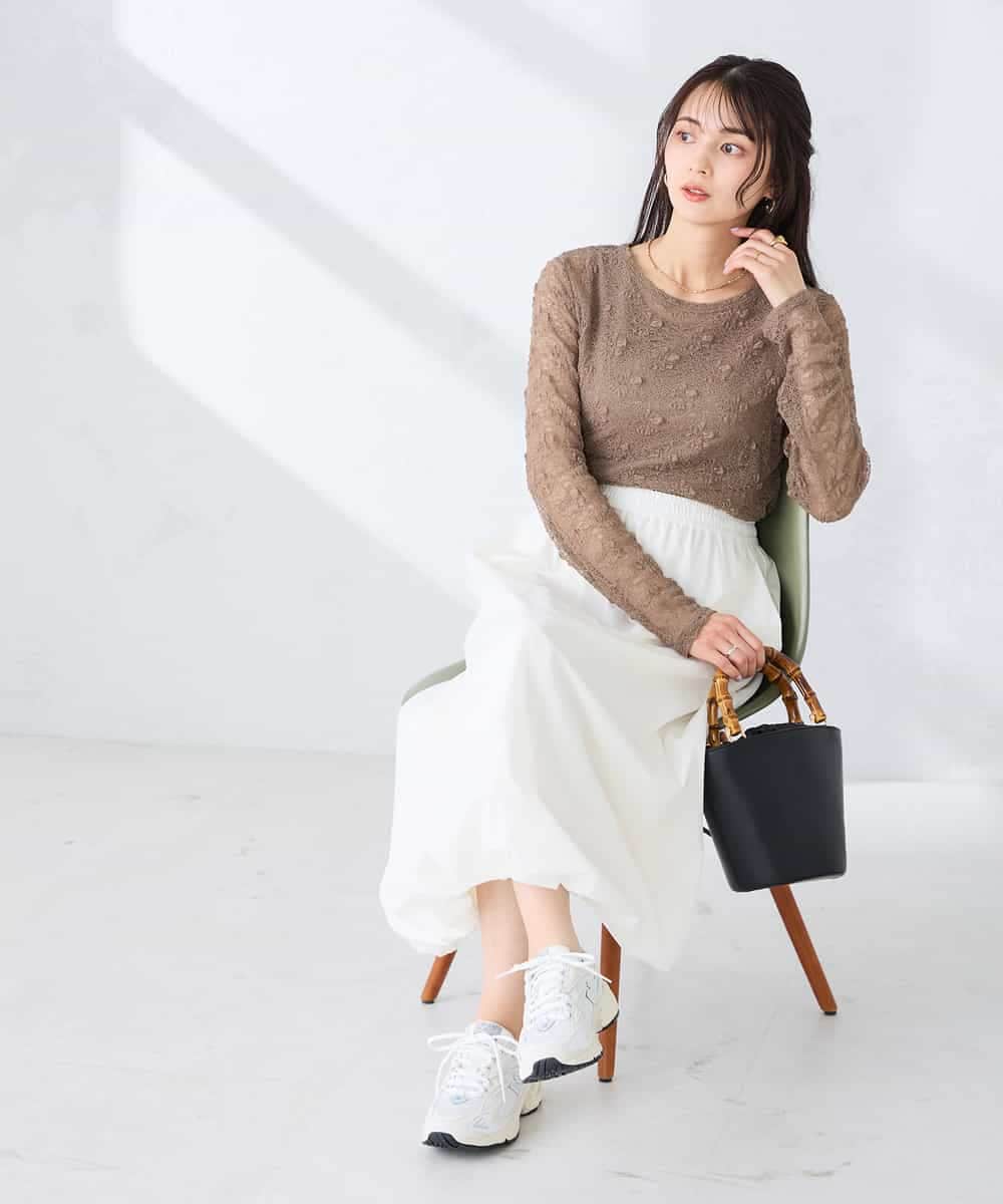 K2HFD21059 a.v.v(アー・ヴェ・ヴェ) バルーンスカート ホワイト