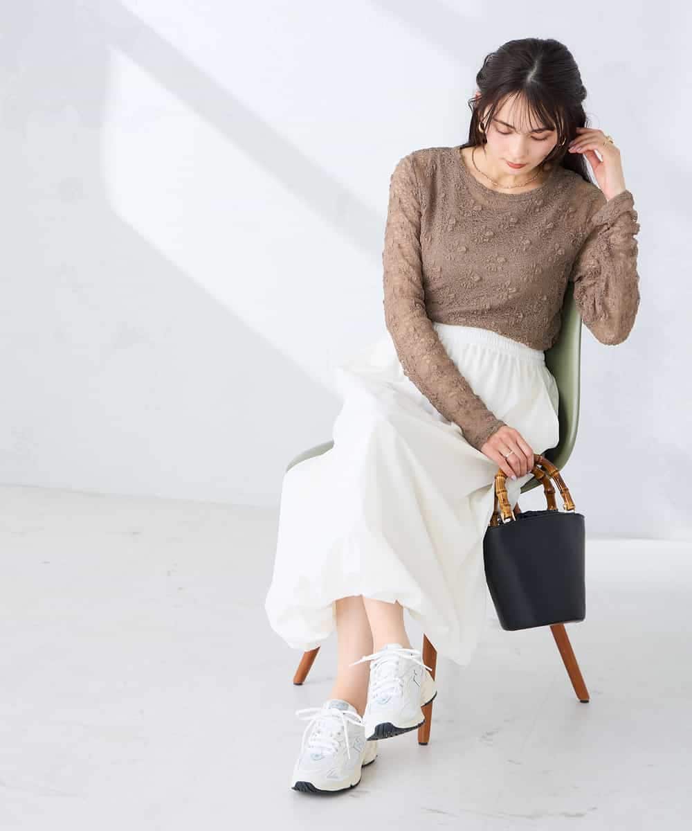 K2HFD21059 a.v.v(アー・ヴェ・ヴェ) バルーンスカート ホワイト