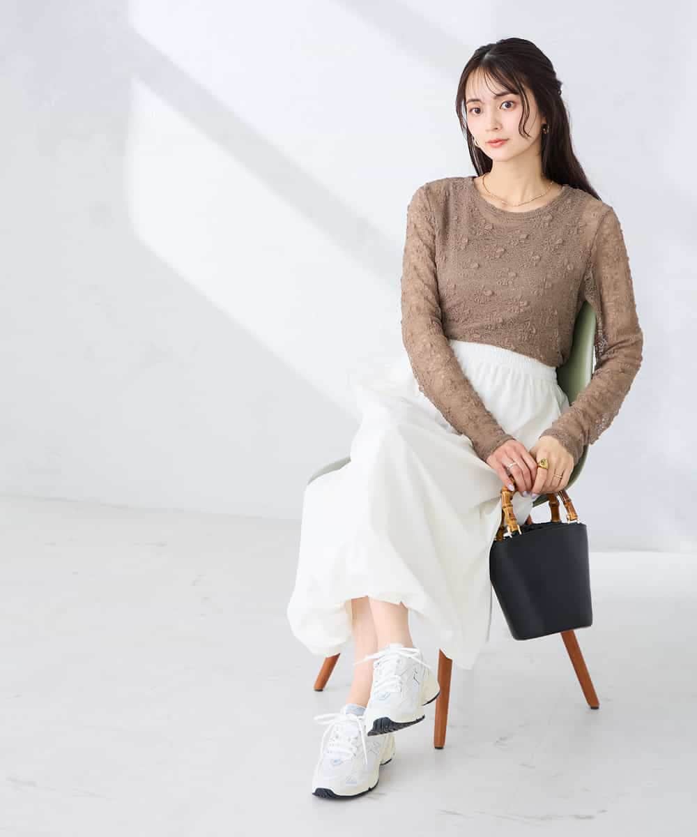 K2HFD21059 a.v.v(アー・ヴェ・ヴェ) バルーンスカート ホワイト