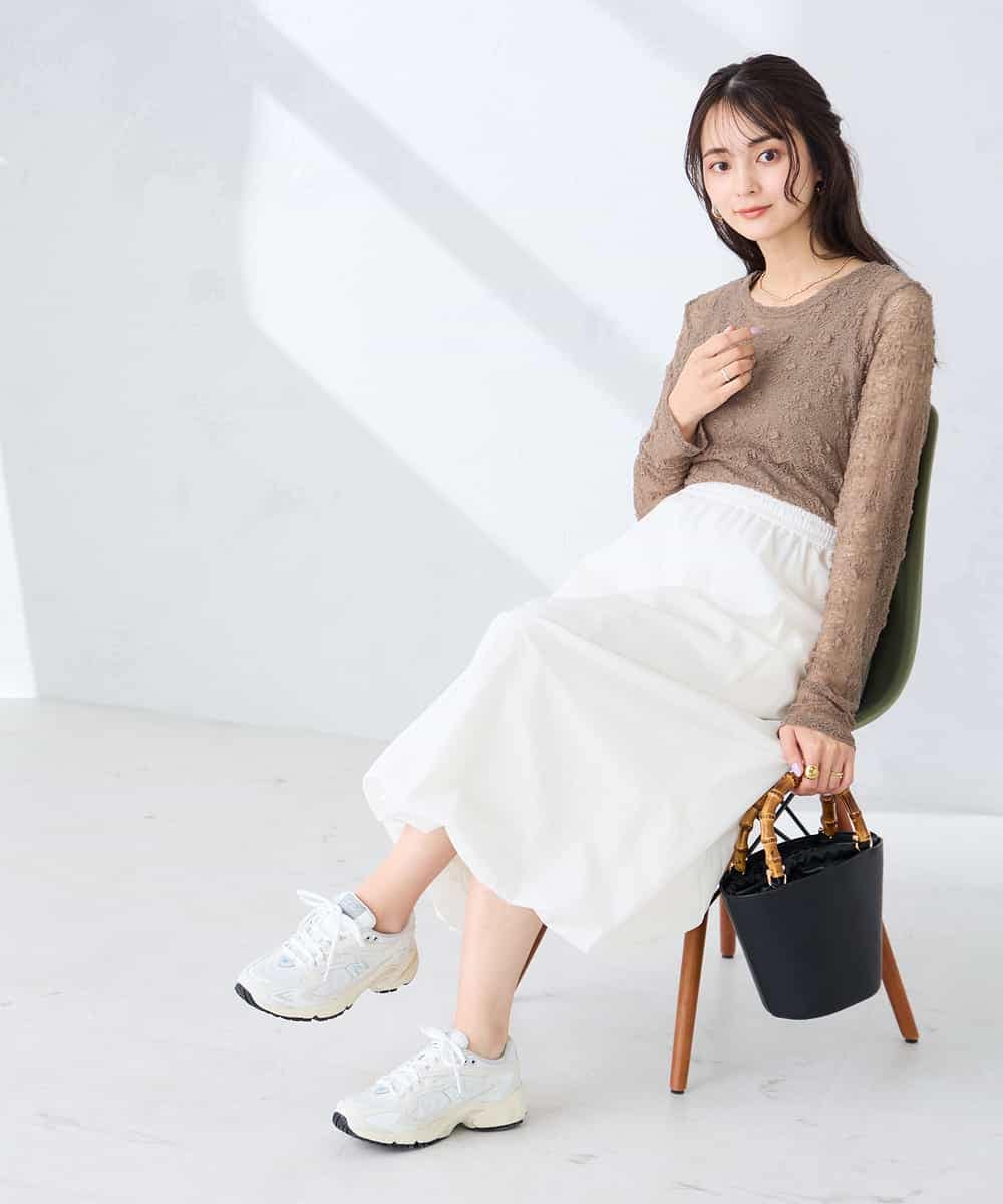 K2HFD21059 a.v.v(アー・ヴェ・ヴェ) バルーンスカート ホワイト