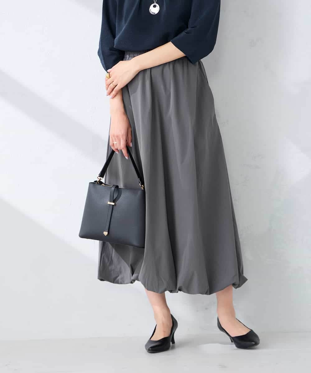 K2HFD21059 a.v.v(アー・ヴェ・ヴェ) バルーンスカート ダークグレー