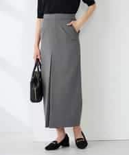 K2HFD22059 a.v.v(アー・ヴェ・ヴェ) ストライプナロースカート グレー