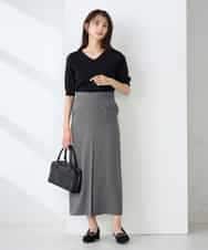 K2HFD22059 a.v.v(アー・ヴェ・ヴェ) ストライプナロースカート グレー