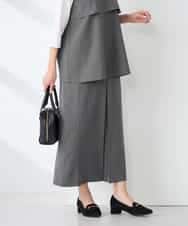 K2HFD22059 a.v.v(アー・ヴェ・ヴェ) ストライプナロースカート グレー