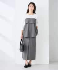 K2HFD22059 a.v.v(アー・ヴェ・ヴェ) ストライプナロースカート グレー