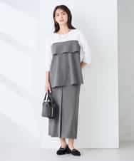 K2HFD22059 a.v.v(アー・ヴェ・ヴェ) ストライプナロースカート グレー