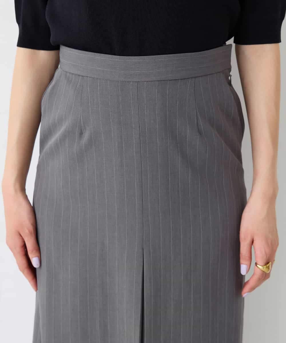 K2HFD22059 a.v.v(アー・ヴェ・ヴェ) ストライプナロースカート グレー