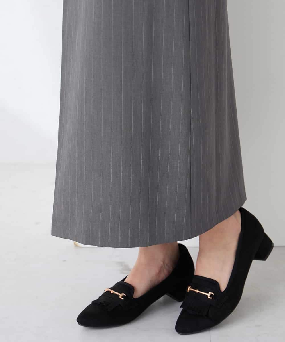 K2HFD22059 a.v.v(アー・ヴェ・ヴェ) ストライプナロースカート グレー