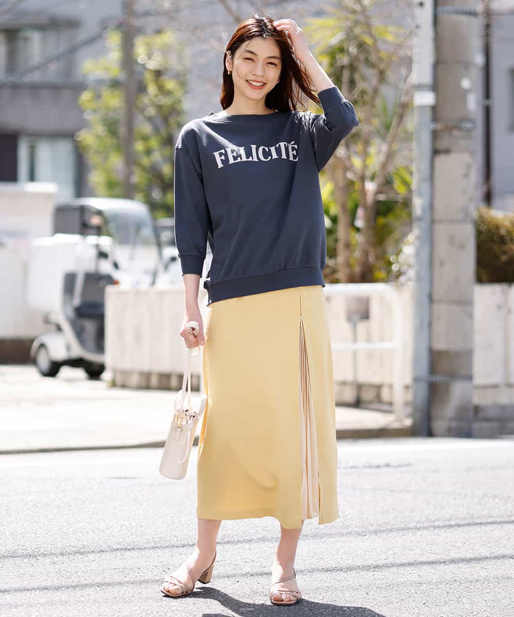 K2HFM19059 a.v.v(アー・ヴェ・ヴェ) ZIP切り替えAラインスカート マスタード