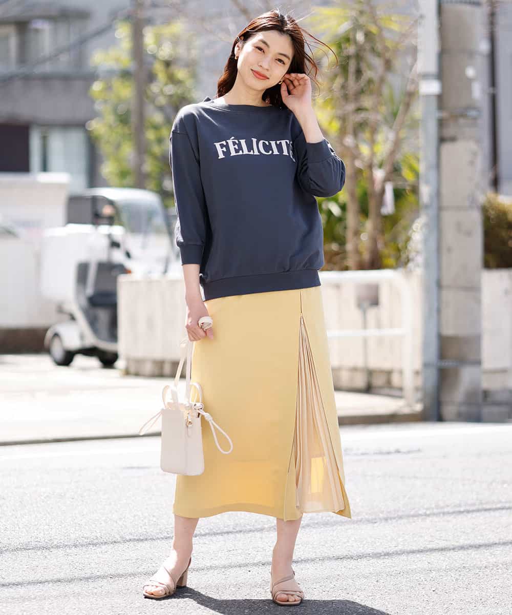 K2HFM19059 a.v.v(アー・ヴェ・ヴェ) ZIP切り替えAラインスカート マスタード