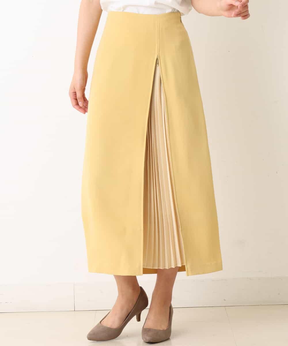 K2HFM19059 a.v.v(アー・ヴェ・ヴェ) ZIP切り替えAラインスカート マスタード