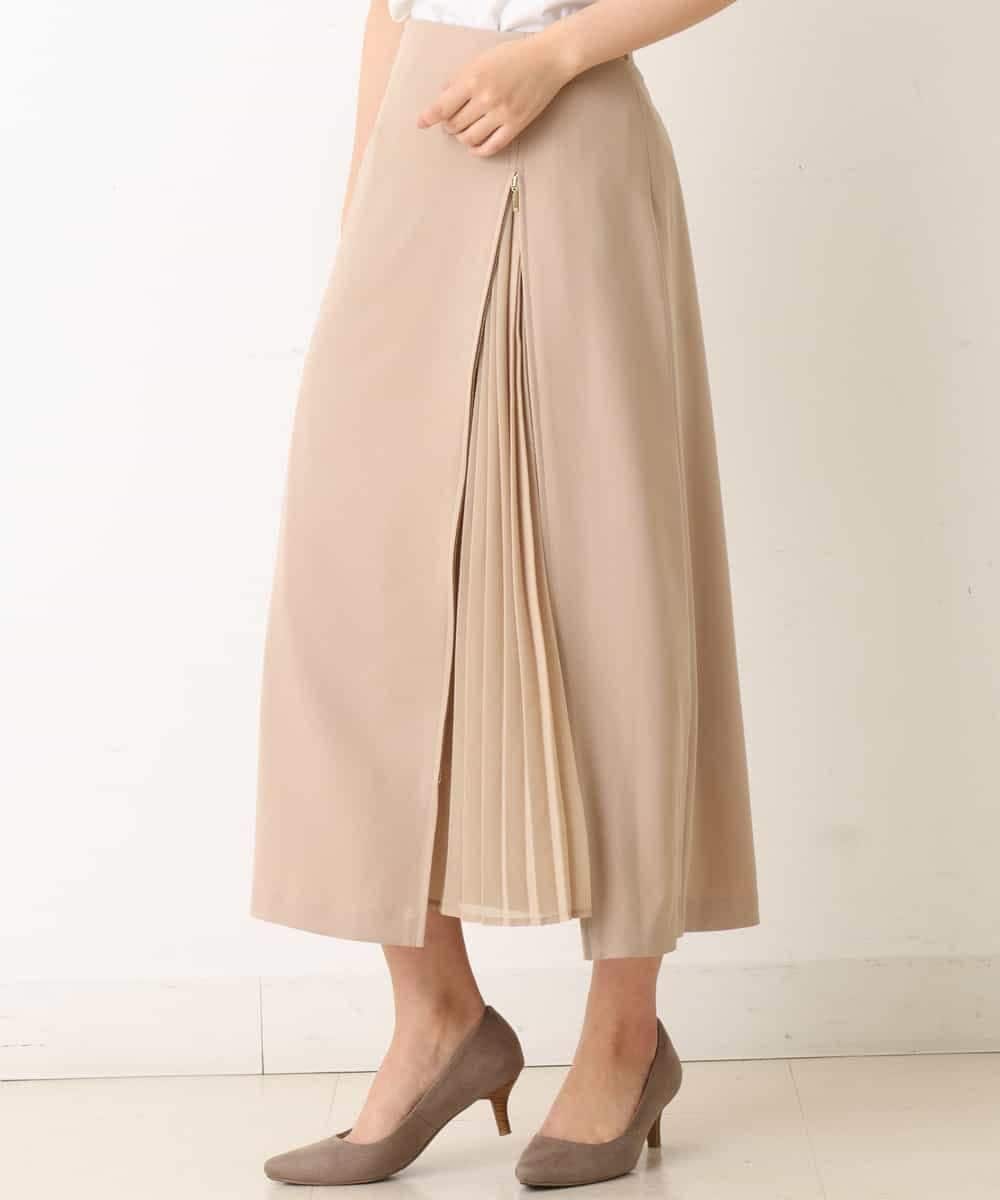 K2HFM19059 a.v.v(アー・ヴェ・ヴェ) ZIP切り替えAラインスカート ベージュ