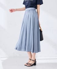K2HGD18049 a.v.v(アー・ヴェ・ヴェ) エアリーサテンフレアスカート ブルー