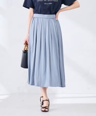 K2HGD18049 a.v.v(アー・ヴェ・ヴェ) エアリーサテンフレアスカート ブルー