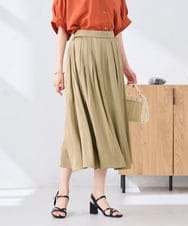 K2HGD18049 a.v.v(アー・ヴェ・ヴェ) エアリーサテンフレアスカート ブルー