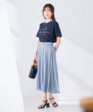 K2HGD18049 a.v.v(アー・ヴェ・ヴェ) エアリーサテンフレアスカート ブルー