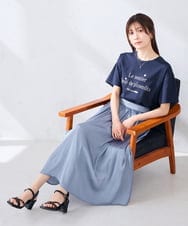 K2HGD18049 a.v.v(アー・ヴェ・ヴェ) エアリーサテンフレアスカート ブルー