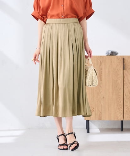 K2HGD18049 a.v.v エアリーサテンフレアスカート