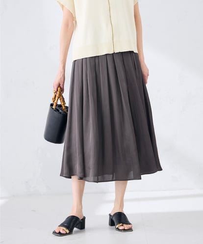 K2HGD18049 a.v.v エアリーサテンフレアスカート