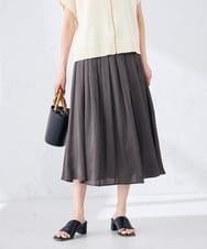 K2HGD18049 a.v.v(アー・ヴェ・ヴェ) エアリーサテンフレアスカート ダークグレー