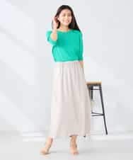 K2HGD24054 a.v.v(アー・ヴェ・ヴェ) ソフトマーメイドサテンスカート【マシンウォッシャブル】 ブラック