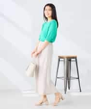 K2HGD24054 a.v.v(アー・ヴェ・ヴェ) ソフトマーメイドサテンスカート【マシンウォッシャブル】 ブラック