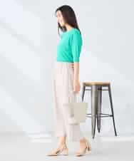 K2HGD24054 a.v.v(アー・ヴェ・ヴェ) ソフトマーメイドサテンスカート【マシンウォッシャブル】 ブラック