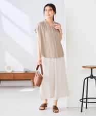 K2HGD24054 a.v.v(アー・ヴェ・ヴェ) ソフトマーメイドサテンスカート【マシンウォッシャブル】 ブラック