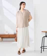 K2HGD24054 a.v.v(アー・ヴェ・ヴェ) ソフトマーメイドサテンスカート【マシンウォッシャブル】 ブラック