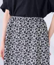 K2HGD24054 a.v.v(アー・ヴェ・ヴェ) ソフトマーメイドサテンスカート【マシンウォッシャブル】 ブラック