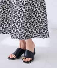 K2HGD24054 a.v.v(アー・ヴェ・ヴェ) ソフトマーメイドサテンスカート【マシンウォッシャブル】 ブラック