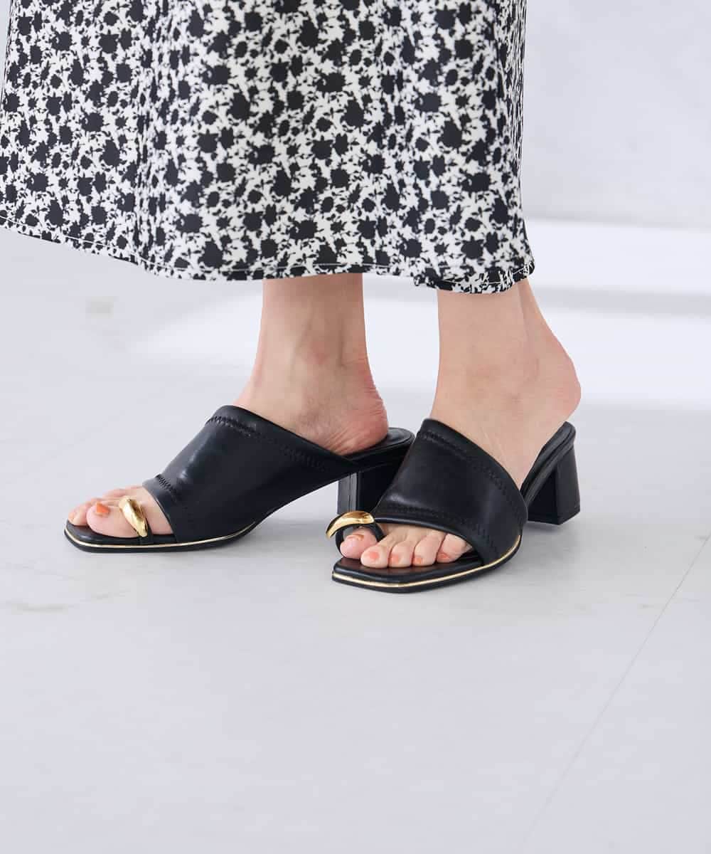 K2HGD24054 a.v.v(アー・ヴェ・ヴェ) ソフトマーメイドサテンスカート【マシンウォッシャブル】 ブラック