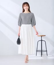 K2HGD25059 a.v.v(アー・ヴェ・ヴェ) 【洗える】ティアードプリーツスカート カーキ