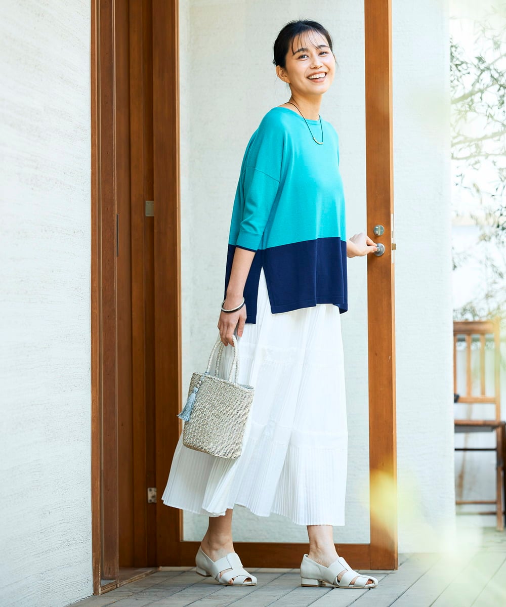 K2HGD25059 a.v.v(アー・ヴェ・ヴェ) 【洗える】ティアードプリーツスカート カーキ