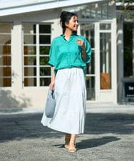 K2HGD25059 a.v.v(アー・ヴェ・ヴェ) 【洗える】ティアードプリーツスカート カーキ