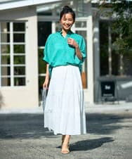 K2HGD25059 a.v.v(アー・ヴェ・ヴェ) 【洗える】ティアードプリーツスカート カーキ