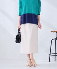 K2HGD28059 a.v.v(アー・ヴェ・ヴェ) 【洗える】ストレッチナロースカート グレージュ