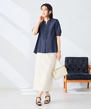 K2HGD28059 a.v.v(アー・ヴェ・ヴェ) 【洗える】ストレッチナロースカート グレージュ