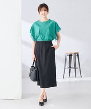 K2HGD28059 a.v.v(アー・ヴェ・ヴェ) 【洗える】ストレッチナロースカート グレージュ