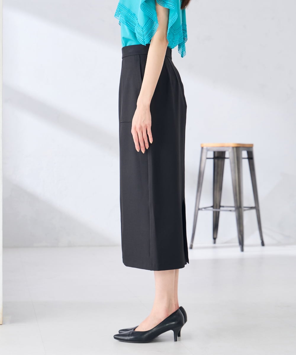 K2HGD28059 a.v.v(アー・ヴェ・ヴェ) 【洗える】ストレッチナロースカート グレージュ