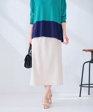 K2HGD28059 a.v.v(アー・ヴェ・ヴェ) 【洗える】ストレッチナロースカート グレージュ