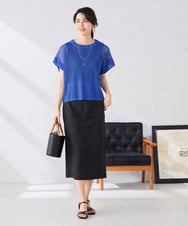 K2HGD28059 a.v.v(アー・ヴェ・ヴェ) 【洗える】ストレッチナロースカート グレージュ