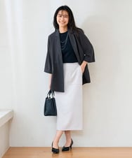 K2HGD28059 a.v.v(アー・ヴェ・ヴェ) 【洗える】ストレッチナロースカート グレージュ