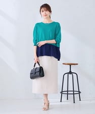 K2HGD28059 a.v.v(アー・ヴェ・ヴェ) 【洗える】ストレッチナロースカート グレージュ