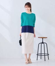 K2HGD28059 a.v.v(アー・ヴェ・ヴェ) 【洗える】ストレッチナロースカート グレージュ