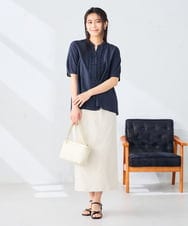 K2HGD28059 a.v.v(アー・ヴェ・ヴェ) 【洗える】ストレッチナロースカート グレージュ