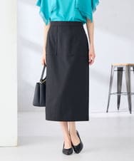 K2HGD28059 a.v.v(アー・ヴェ・ヴェ) 【洗える】ストレッチナロースカート ブラック